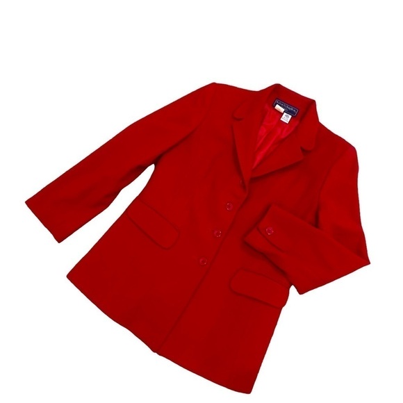 Vintage Norton McNaughton red 100% wool blazer jacket lined notched collar 10p - Picture 2 of 16